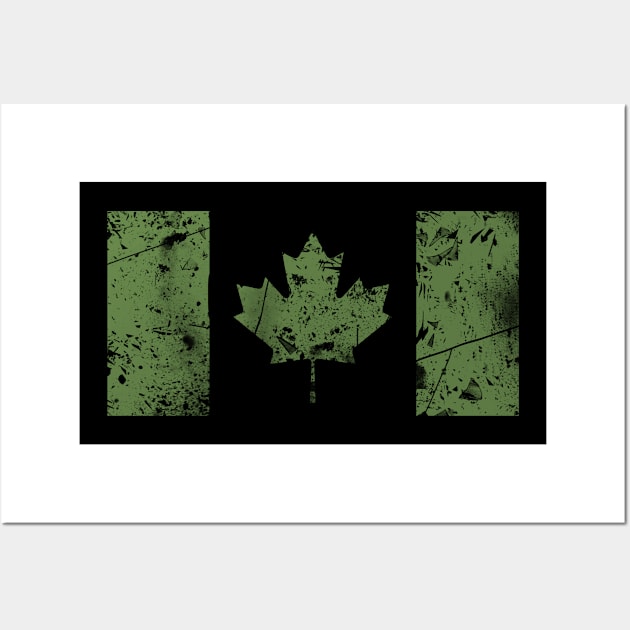 Canadian Distressed Flag (Green) Wall Art by Jared S Davies